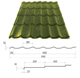 Металлочерепица Гранд RAL 6020